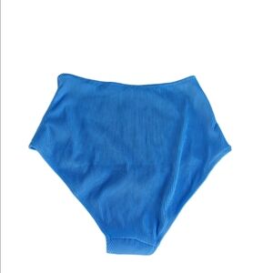 NWT Aerie High Waisted Full Coverage Ribbed Bikini Bottom Sky Blue Small